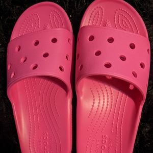 Crocs pink slides W sz 10